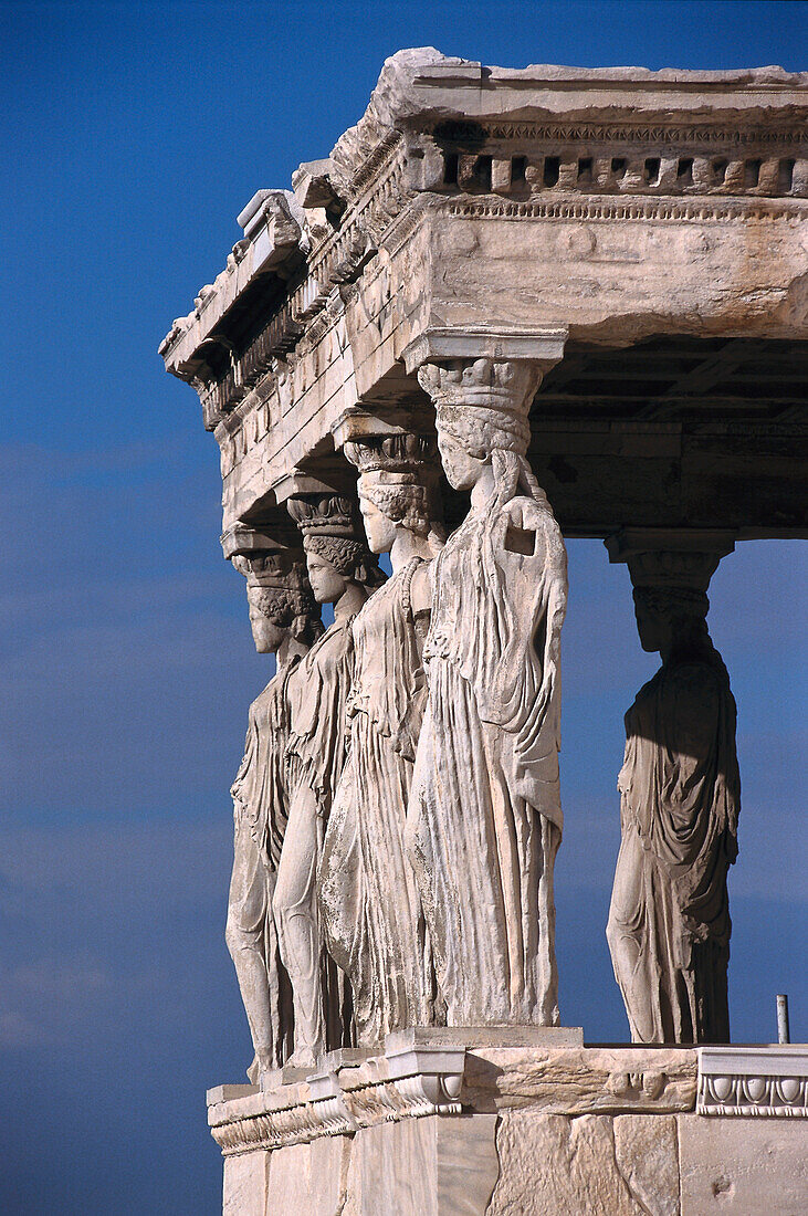 The caryatid porch of the Erechteion, Akropolis, Athens, Greece
