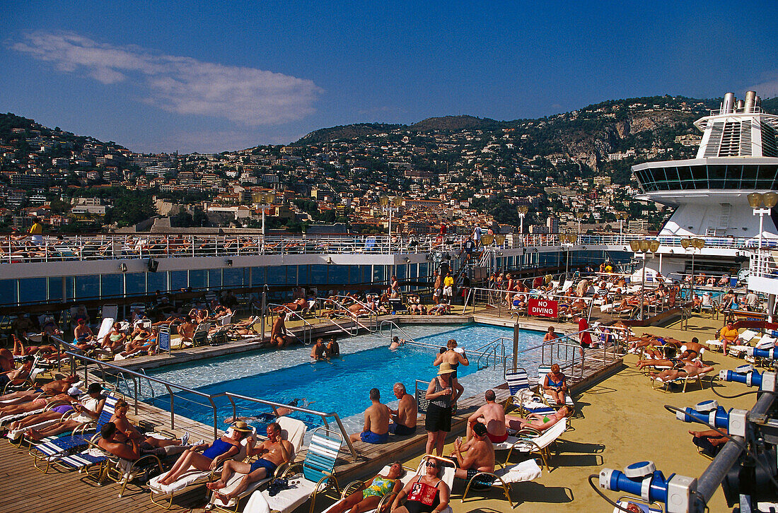 MS Sunbird Cruise ship, Villefranche, Cote d´Azur, Alpes Maritimes Provence, France