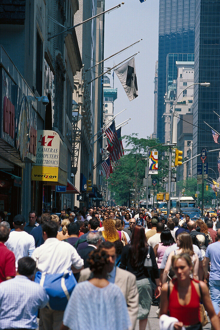 Crowds of Fifth Avenue, Manhattan, New York USA
