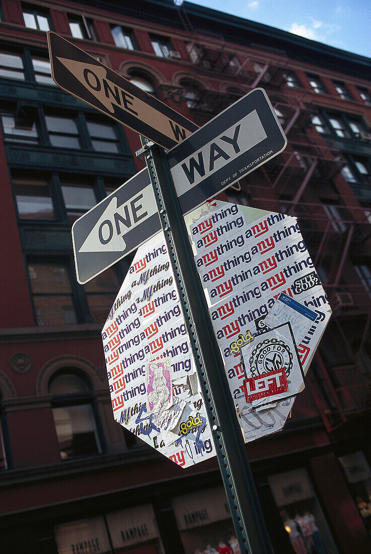 Soho sign, Prince & Mercer str., Manhattan, New York USA