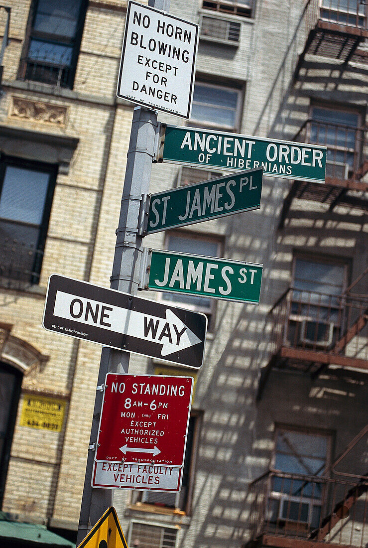 Street signs, Manhattan, New York, USA
