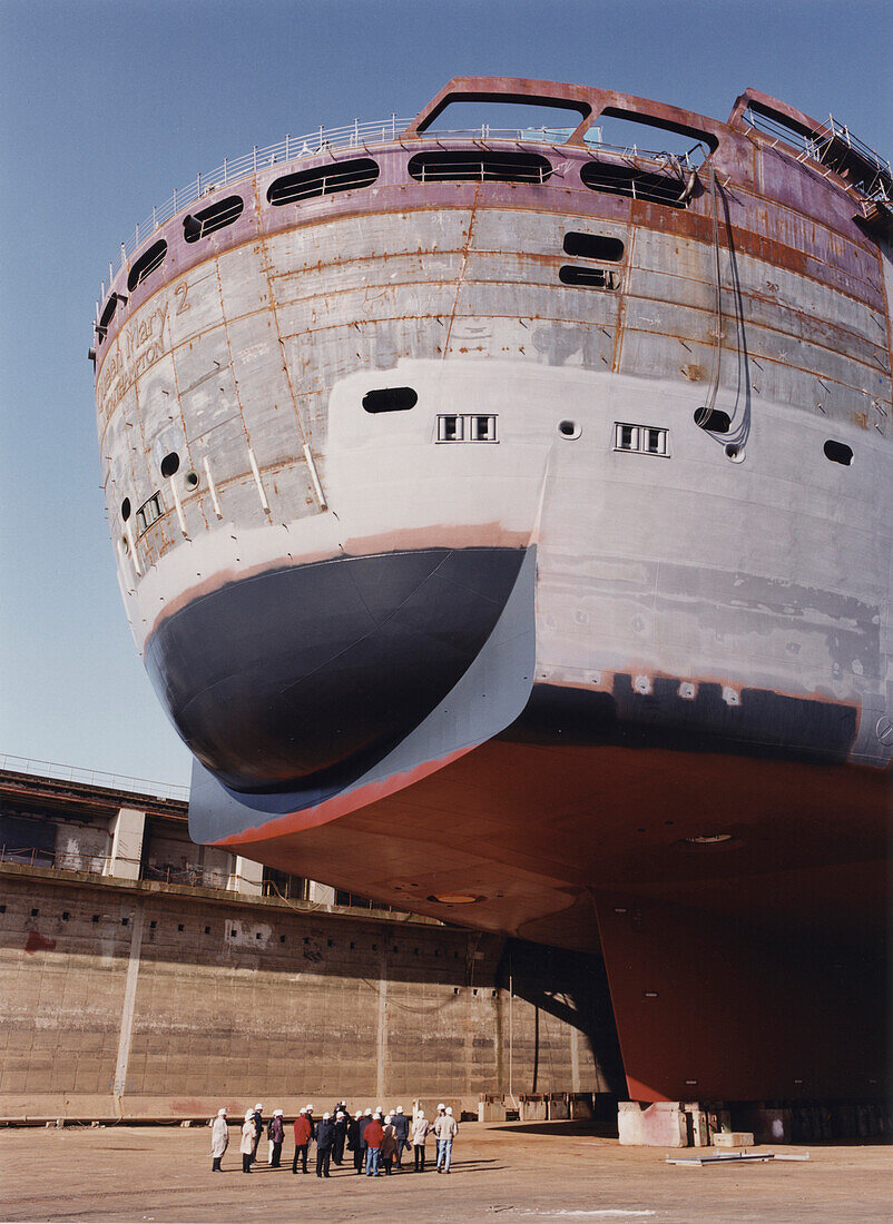 Schiffsbau, Queen Mary 2, Werft in Saint-Nazaire, Frankreich, Buch Seite 34