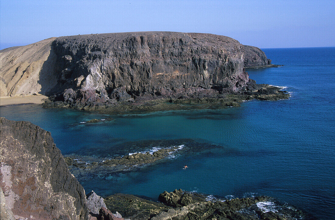 Playa de Papagayo, Playa Blanca, Papageienstrände, Lanzarote Kanarische Inseln, Spanien