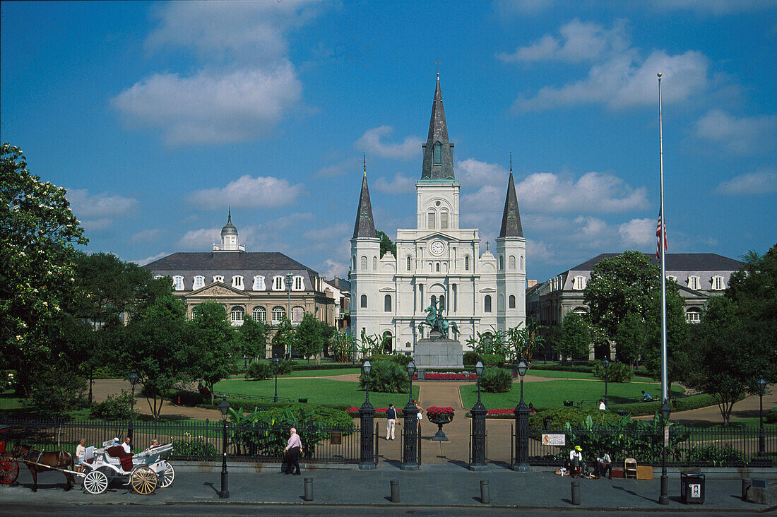 French Quarter, Jackson-Square, St. Louis Cathedral, New Orleans Louisiana, USA