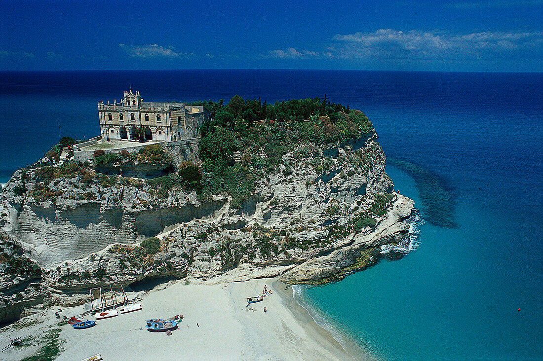 Santa Maria dell `Isola, Beach from Tropea Calabria, Italy