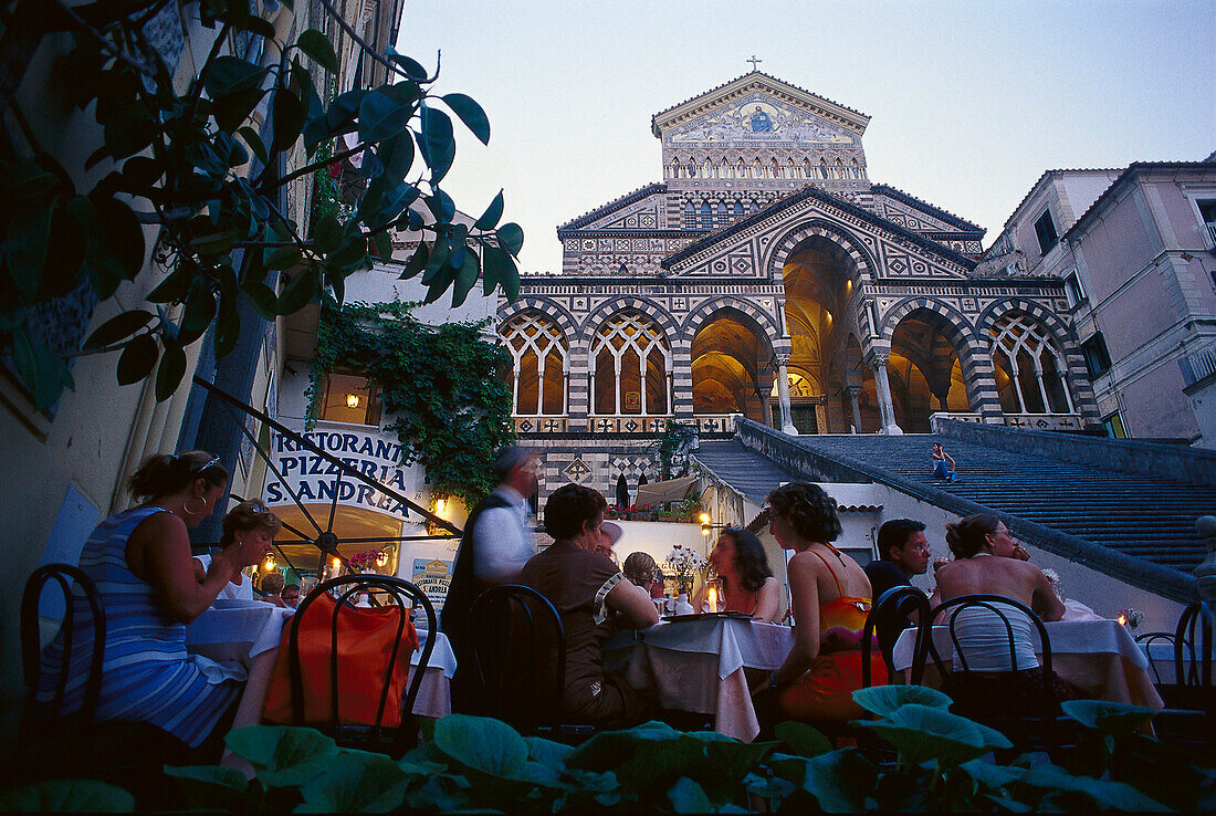 Pizzeria on Plaza del Duomo, Amalfi, Campania Italy