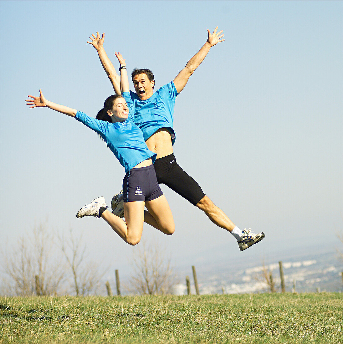 Excercising couple, people sport