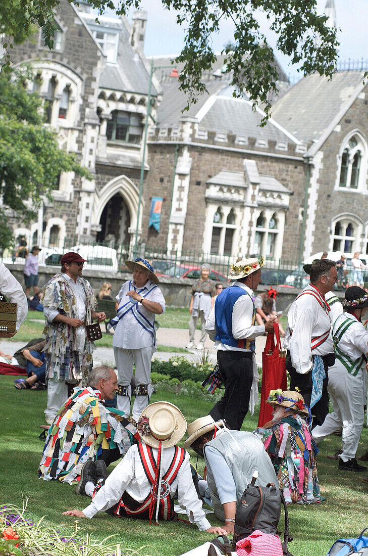 People relaxing, people at cultural dancemeeting Christchurch, New Zealand