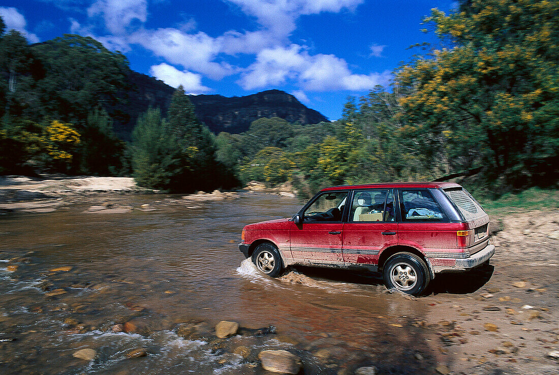 Crossing Wolgan River, Blue Mountains, New South Wales Australia