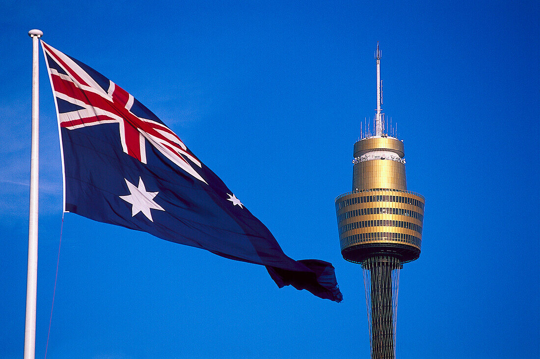 Sydney Tower, australische Flagge, Sydney , NSW Australien