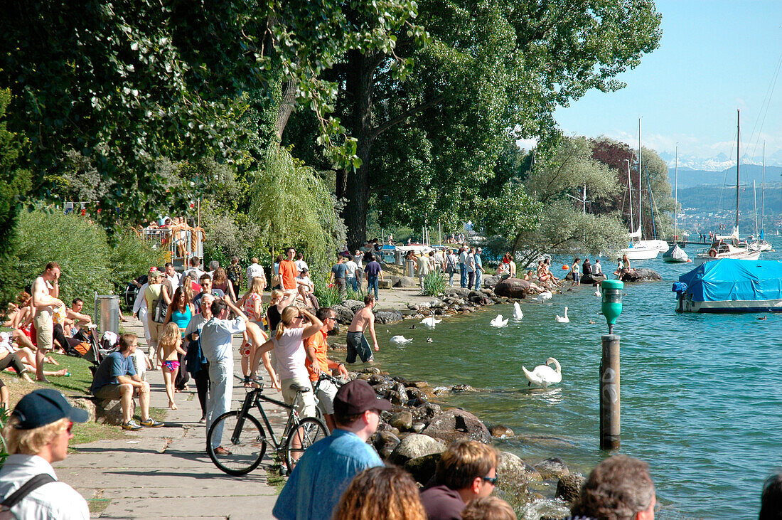 Seepromenade, Lake Zurich, Zürich, Schweiz, Europa