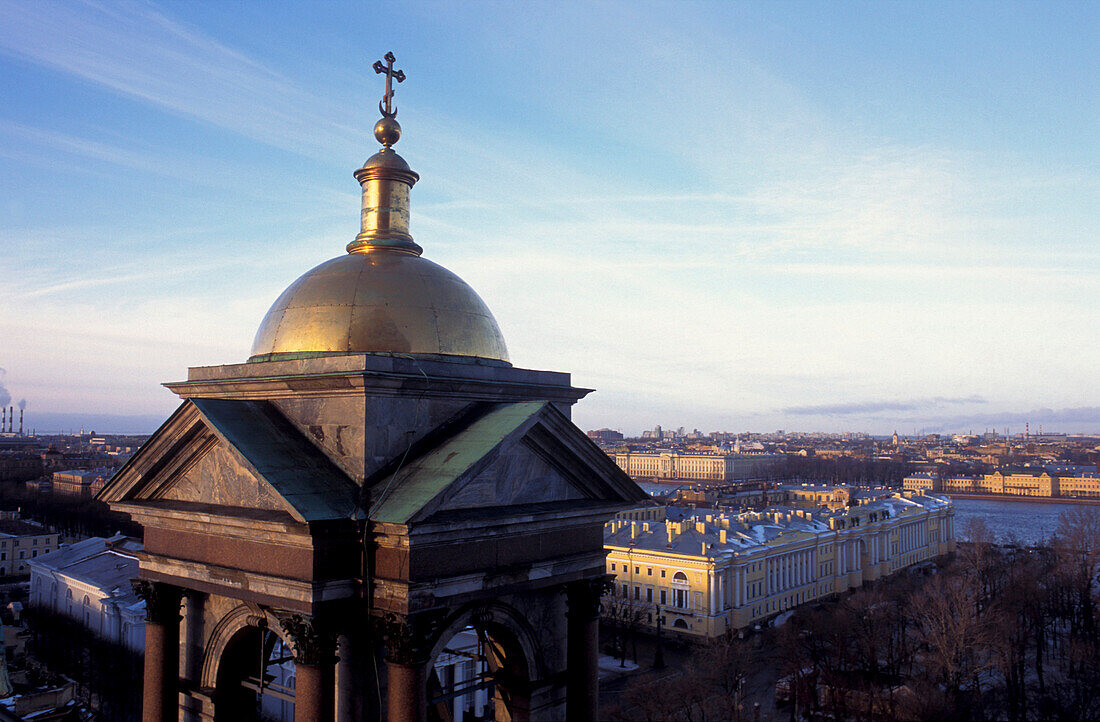 View from Isaacs Cathedral onto the city of St. Petersburg, Russia, Europe