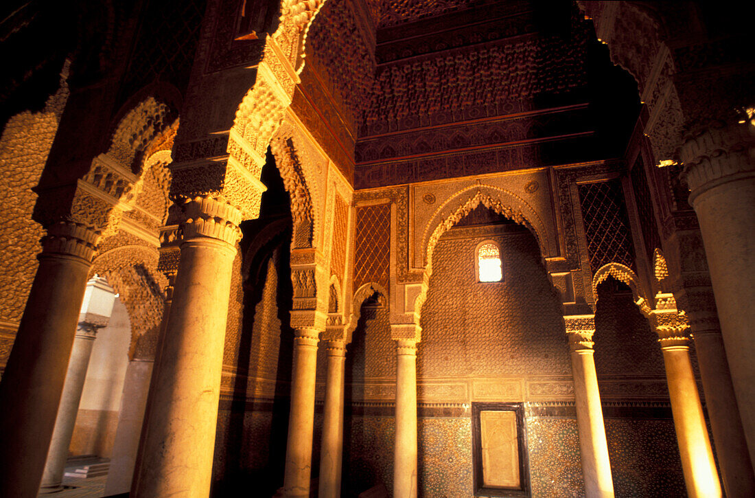 Interior view of Saadian Tombs, Marrakesh, Morocco