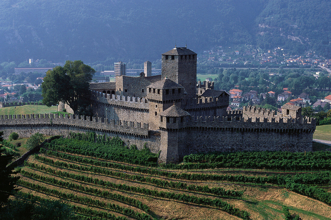 Montebello castle, Castello de Montebello, Bellinzona, Ticino, Switzerland