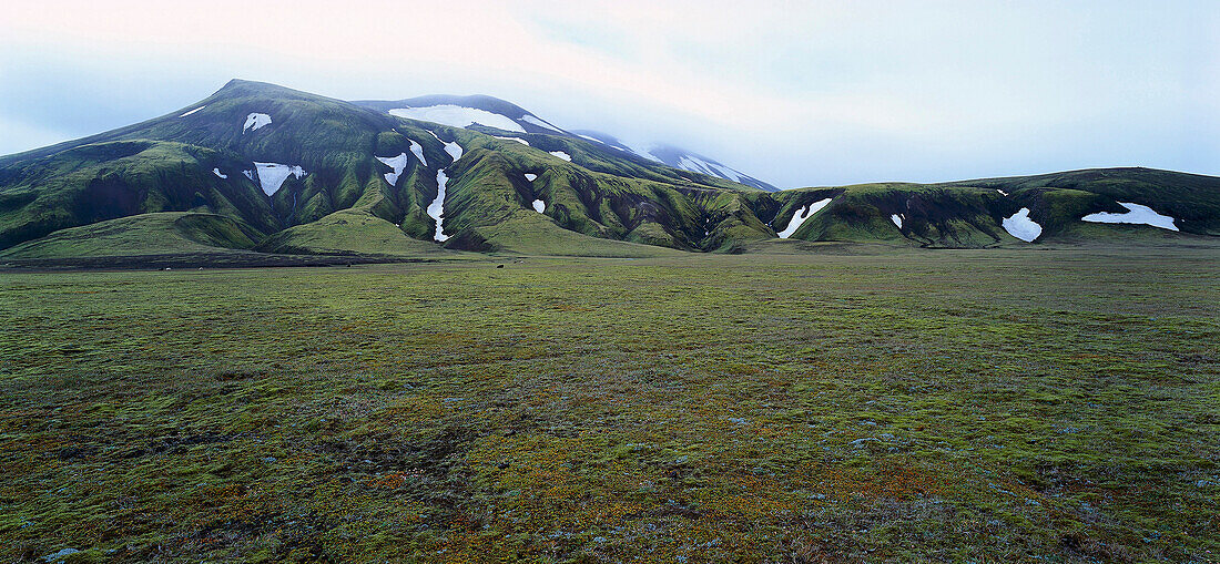 Barren landscape with mountains, Iceland