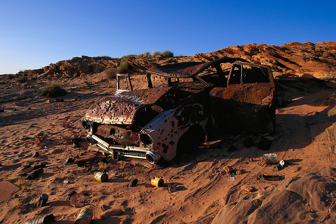 Car wreck, Arizona USA