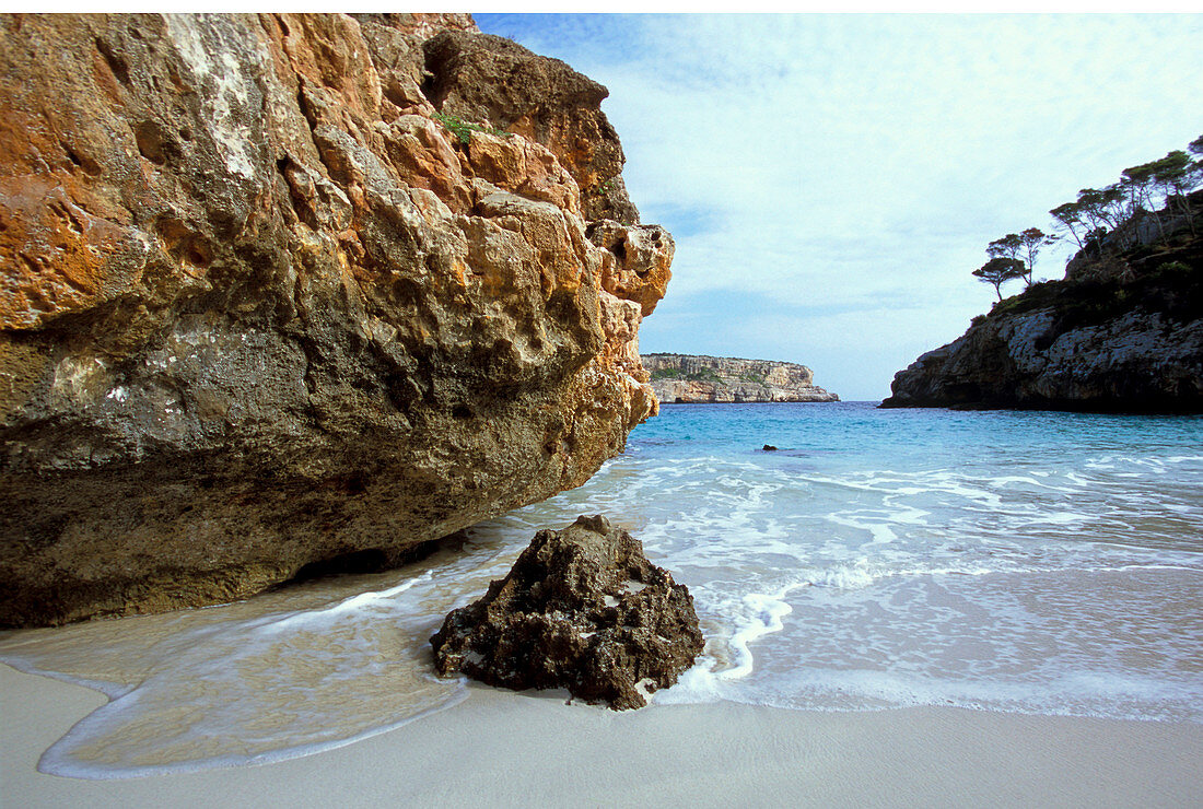 Coastal landscape, Cala s'Amonia, Majorca, Spain