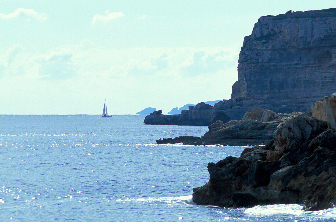 Coastal landscape, Cala s'Amonia, Majorca, Spain