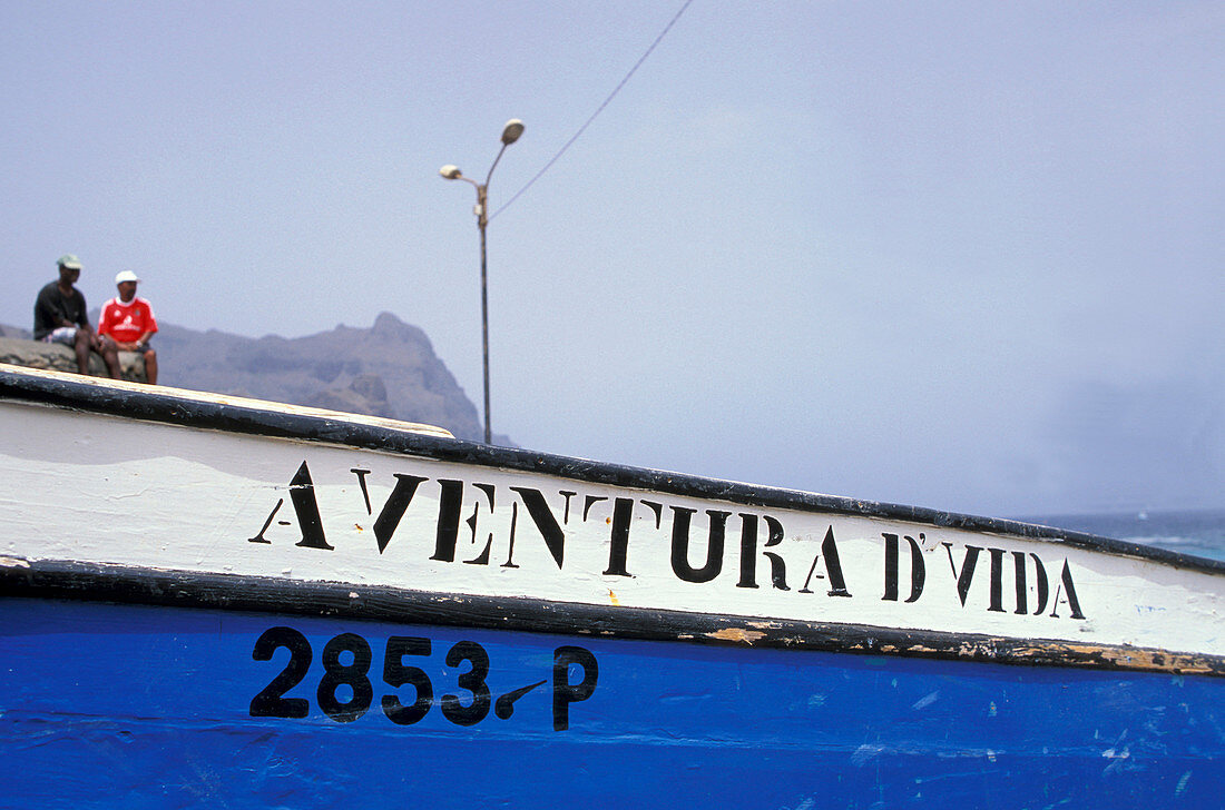 Boat at coast of Ponta do Sol, Santo Antao, Cape Verde Islands, Africa