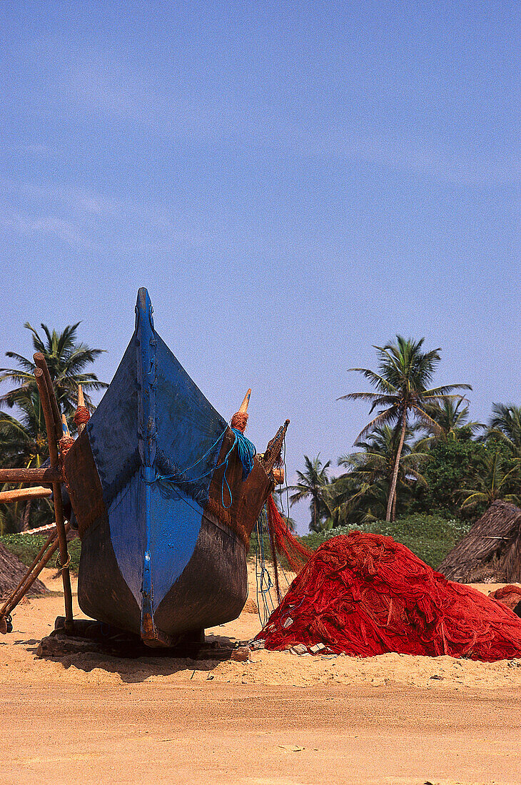 Fischerboote, Strand von Calangute Goa, Indien
