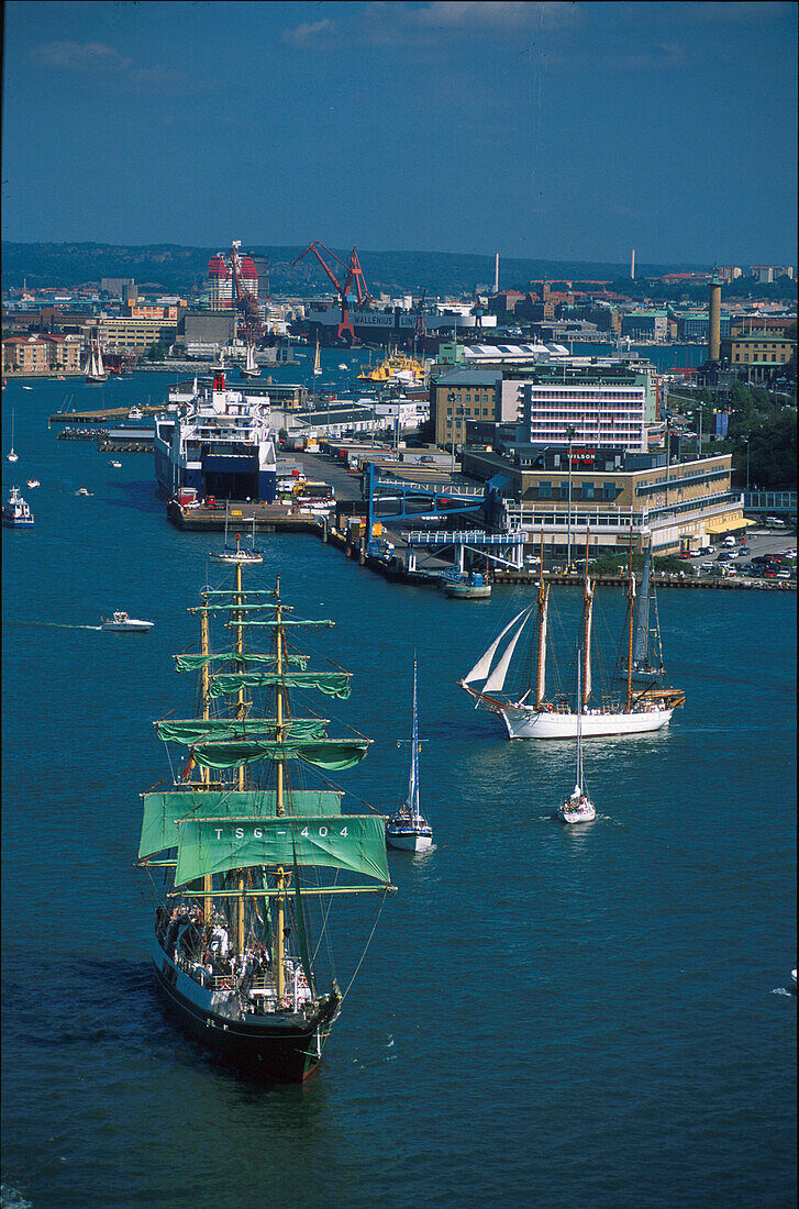 Dreimaster Alexander von Humboldt, Faehrterminal, Hafen, Goetaaelv Goeteborg, Schweden