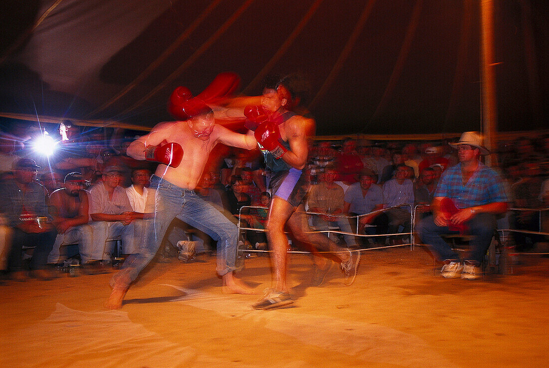 Boxkampf, Boxevent, Fred Brophy's Boxing Troupe, Queensland, Australien