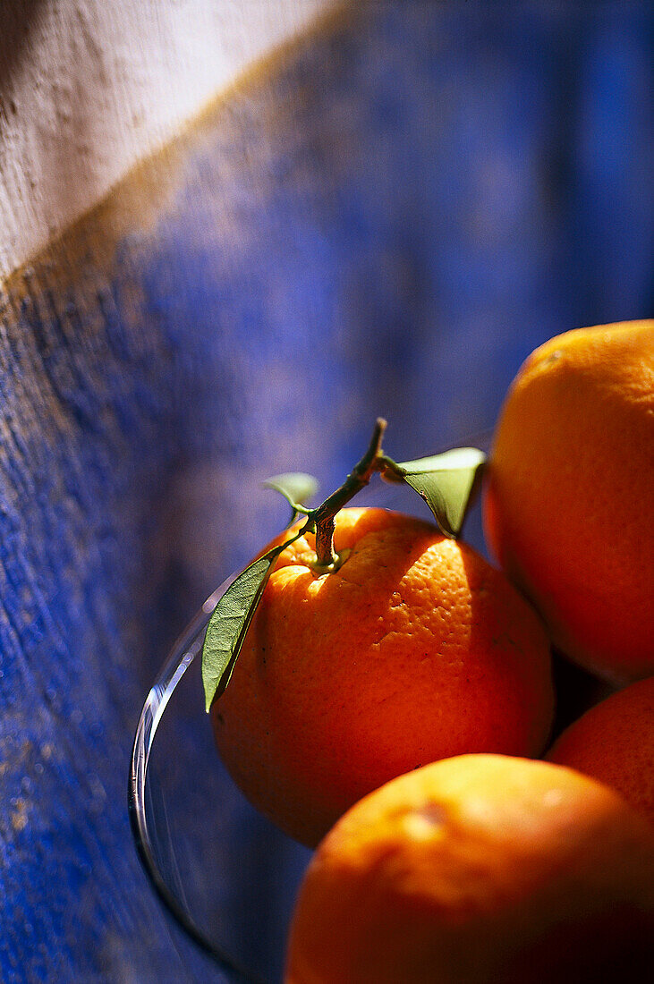 Orangen in einer Glasschale, Finca Hotel de Reis, Soller, Mallorca, Spanien, Europa
