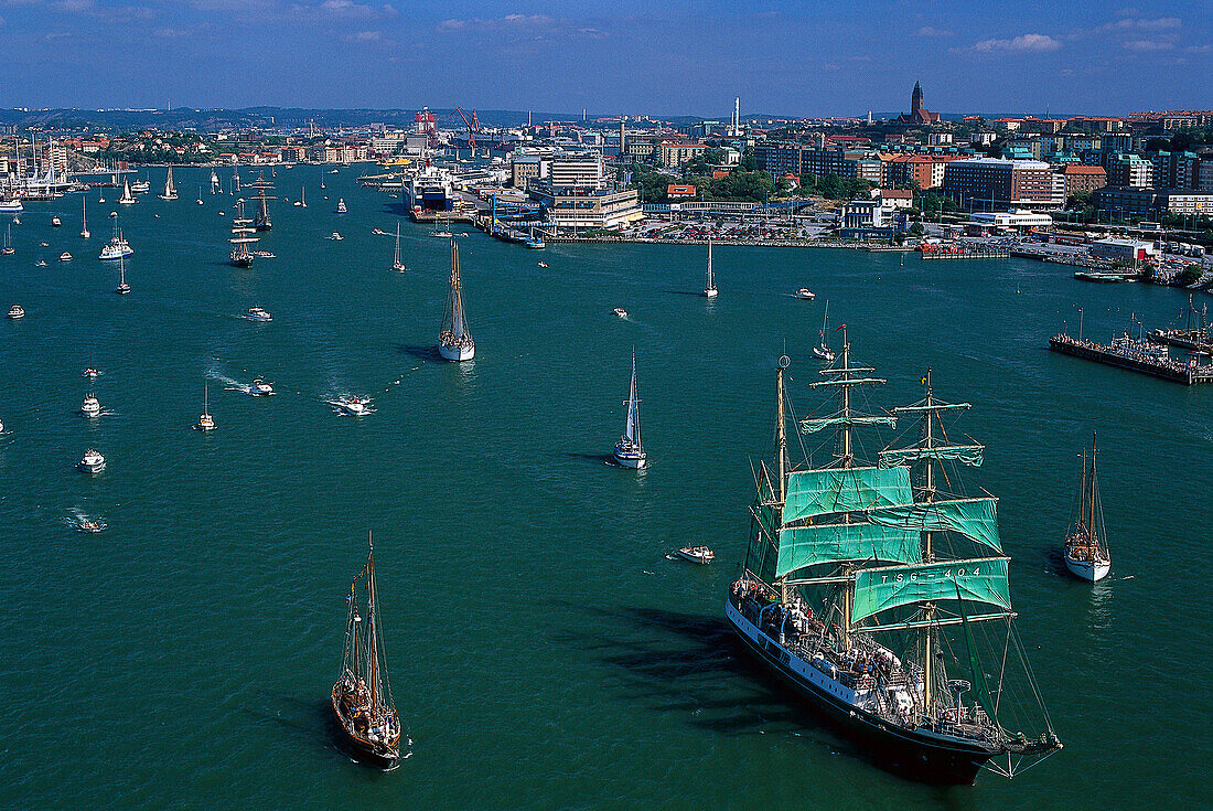 Sailing ship Alexander von Humboldt on the river Götaälv, Göteborg, Sweden, Europe