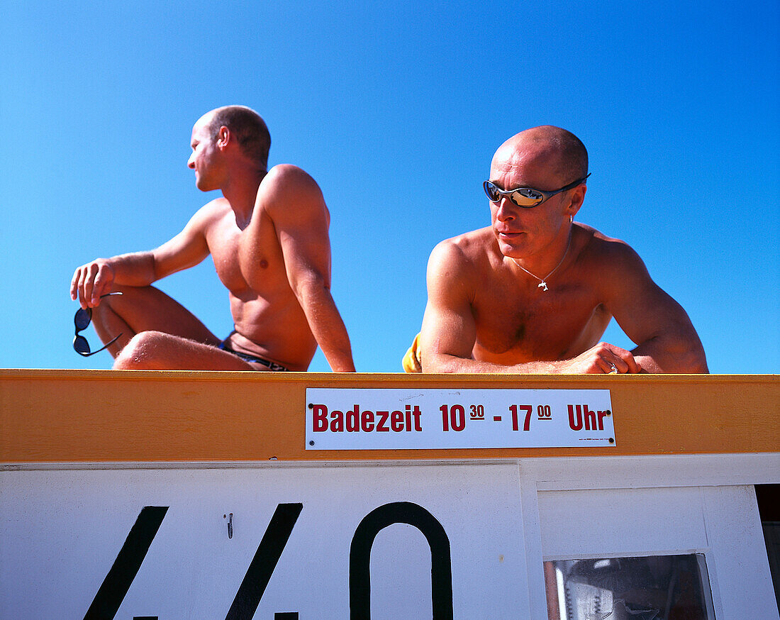 Lifeguards, Westbeach, Westerland, Sylt, Schleswig-Holstein, Germany