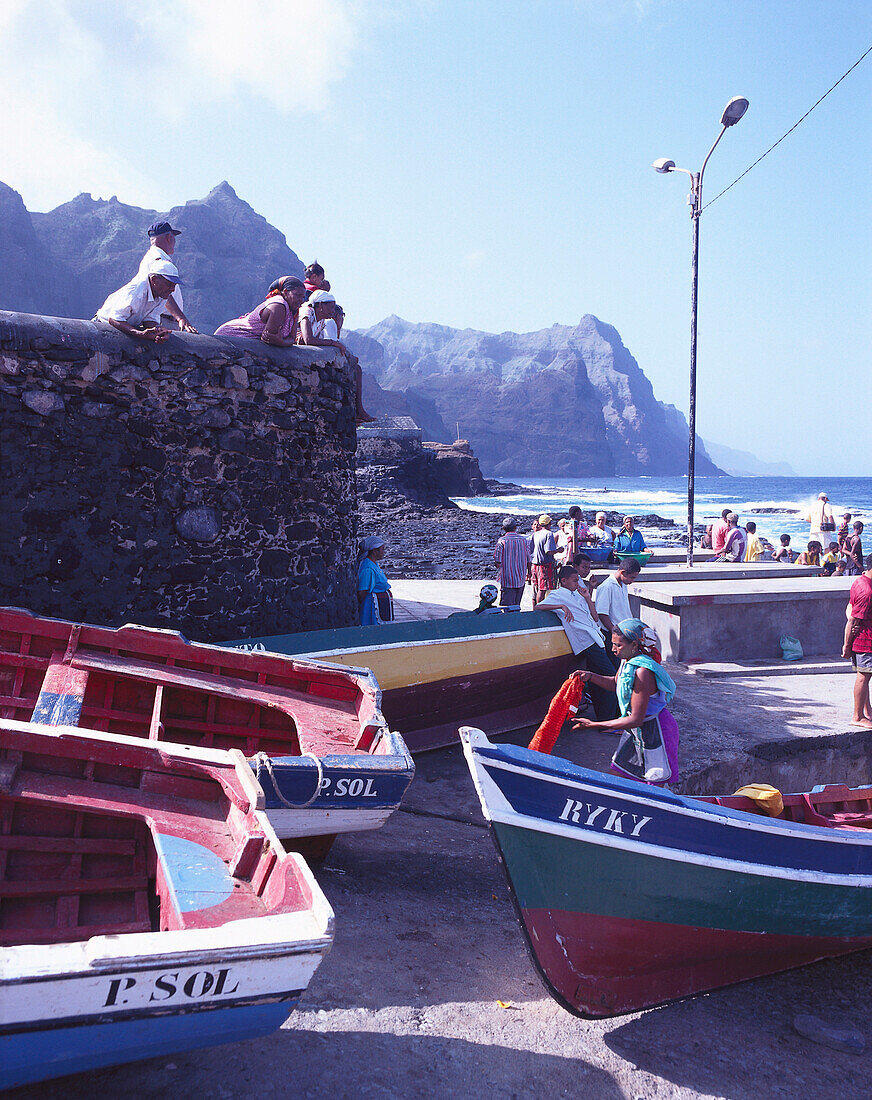 Waiting for Fishermen, Habour, Ponta do Sol, Island of Santo Antáo Cape Verde