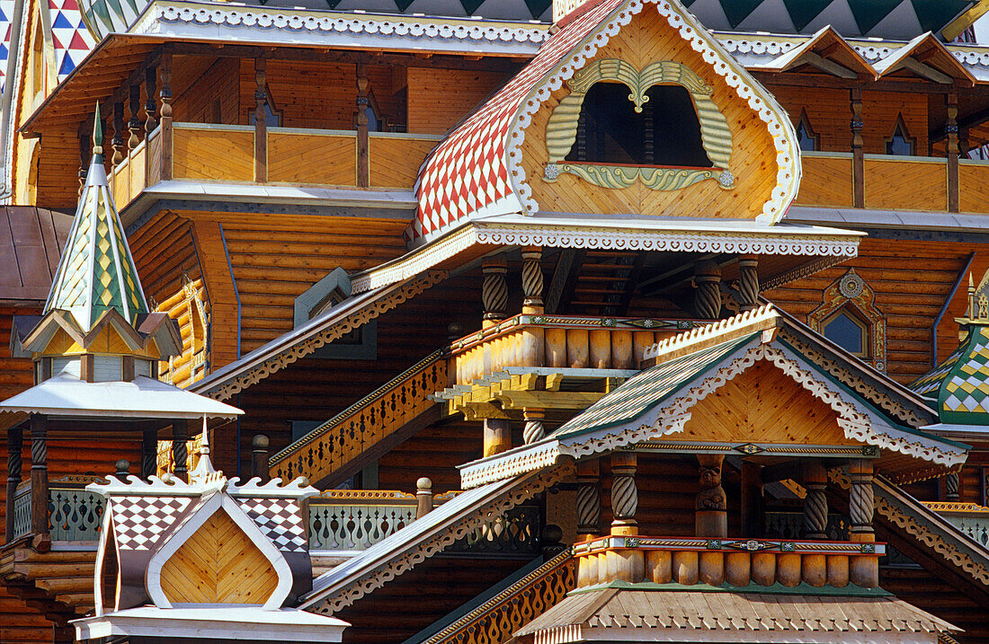 Wooden house at Ismailowo Park, Moscow, Russia, Europe