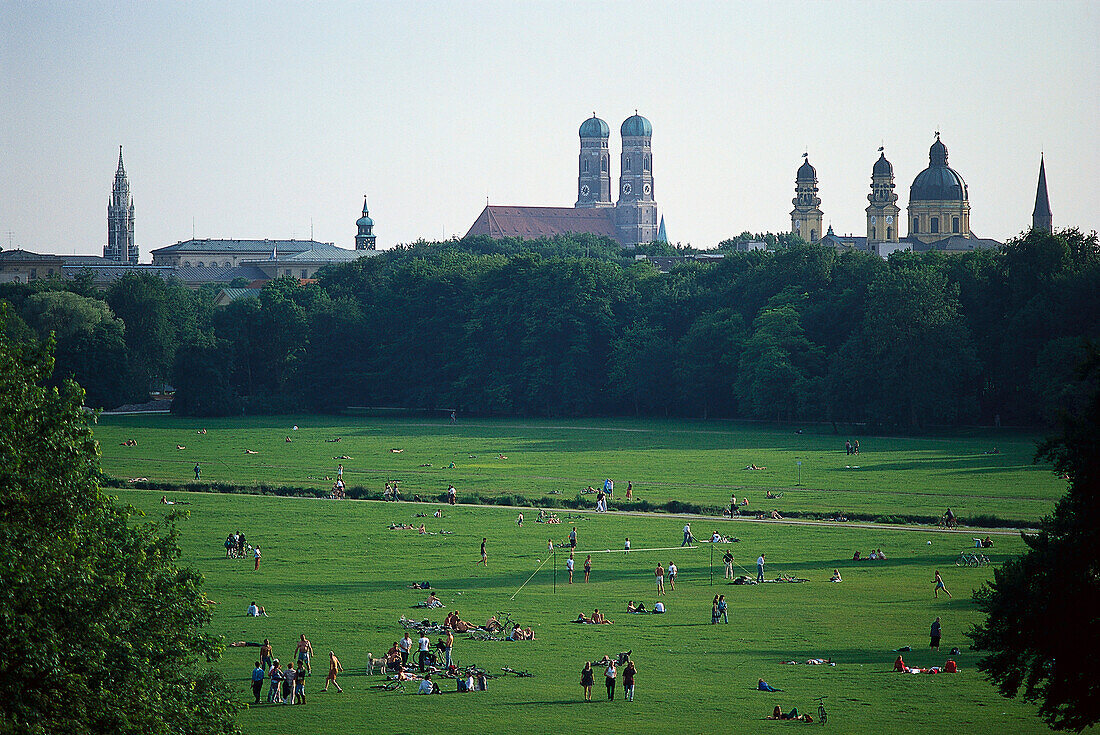 Blick from Monopteros over English Garden, Munich, Bavaria, Germany