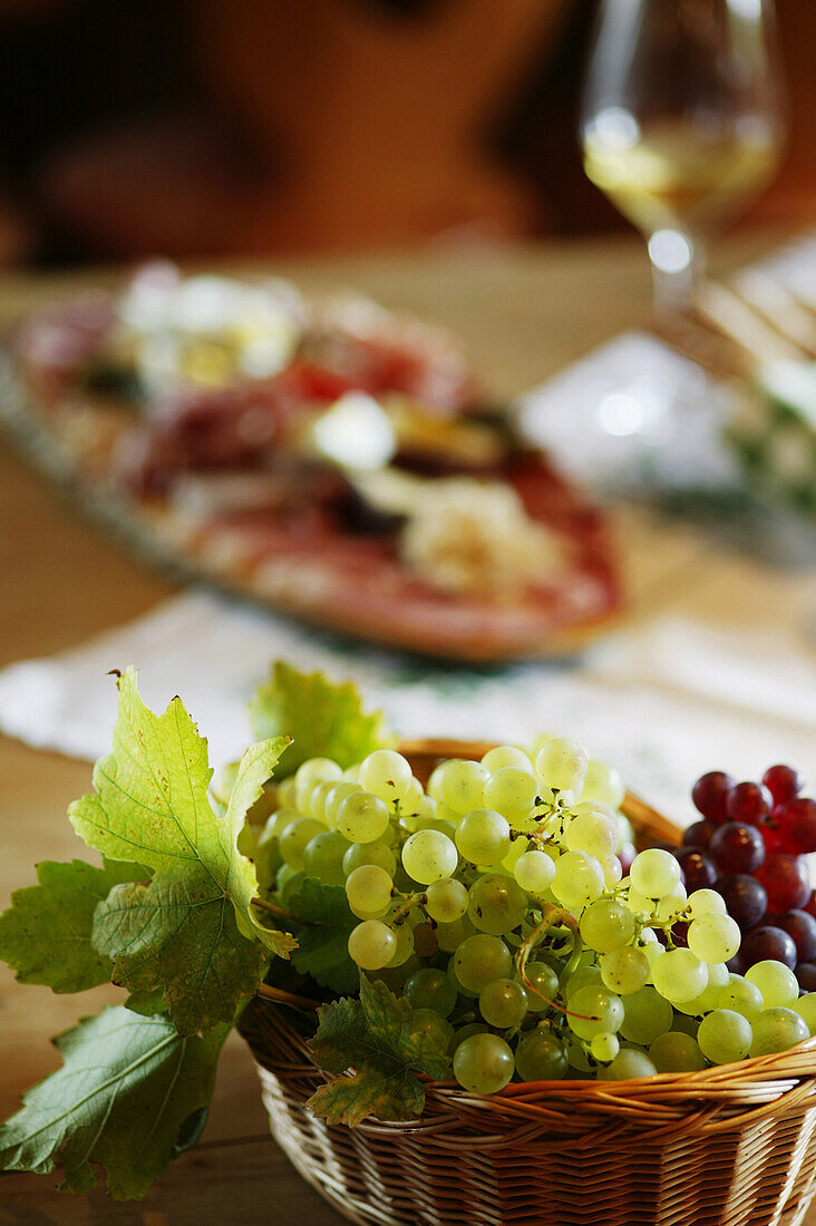 Wine and light meal , Wine and light meal in Styria, Austria, Bunch of grapes, Styria, Austria , Tradition Styria, Austria