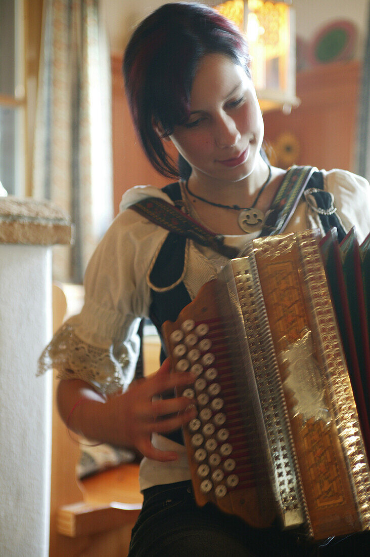 Girl playing Accordion, Austria, Tradition Music Austria, Styria