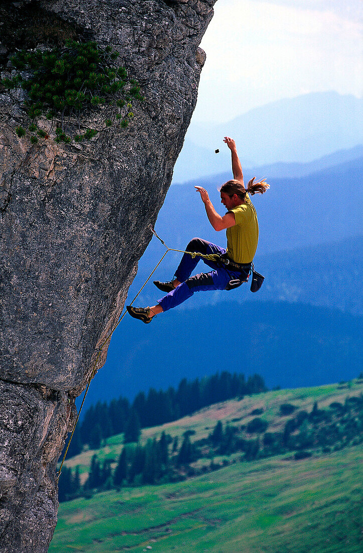 Freeclimbing, Chris Rogl, Klettergarten Hofpürglhütte Gosaukamm, Österreich