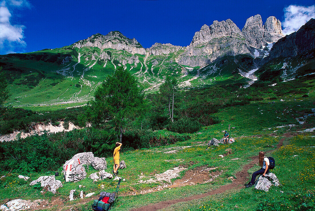 Bergwanderer, Gosaukamm, Salzburger Land, Oesterreich