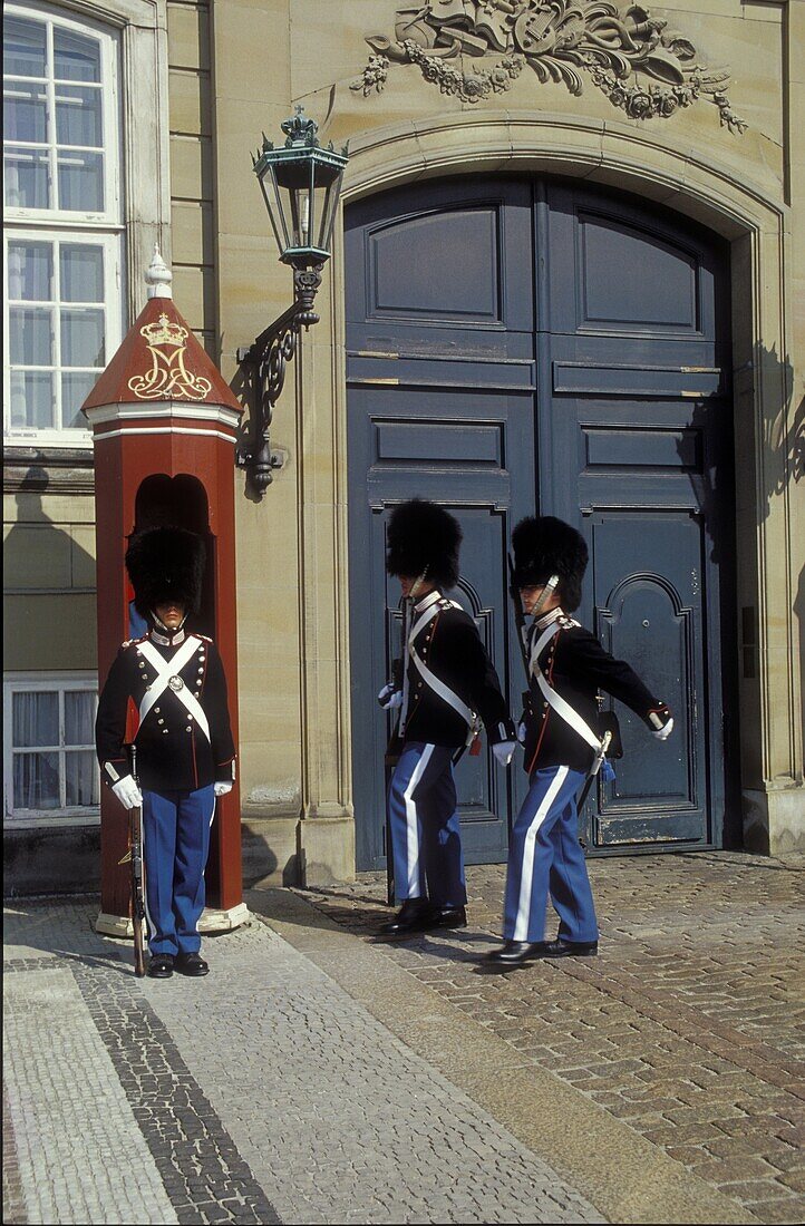 Guards, Amalienborg Castle, Copenhagen Denmark