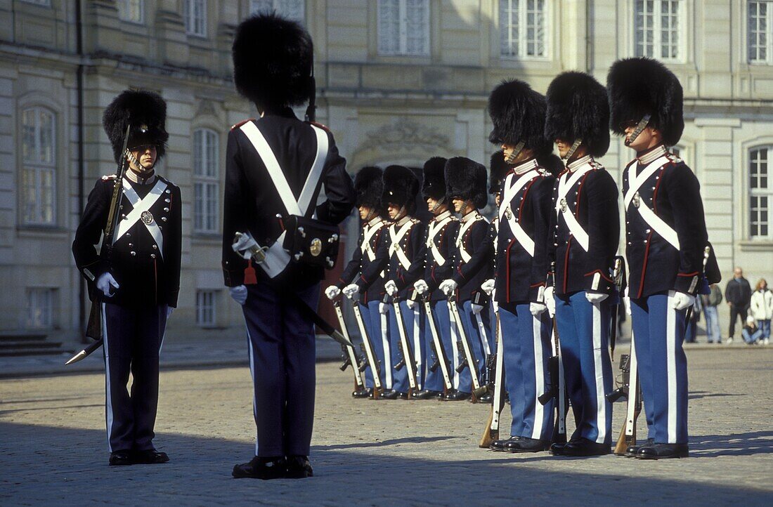 Guards, Amalienborg Castle, Copenhagen Denmark