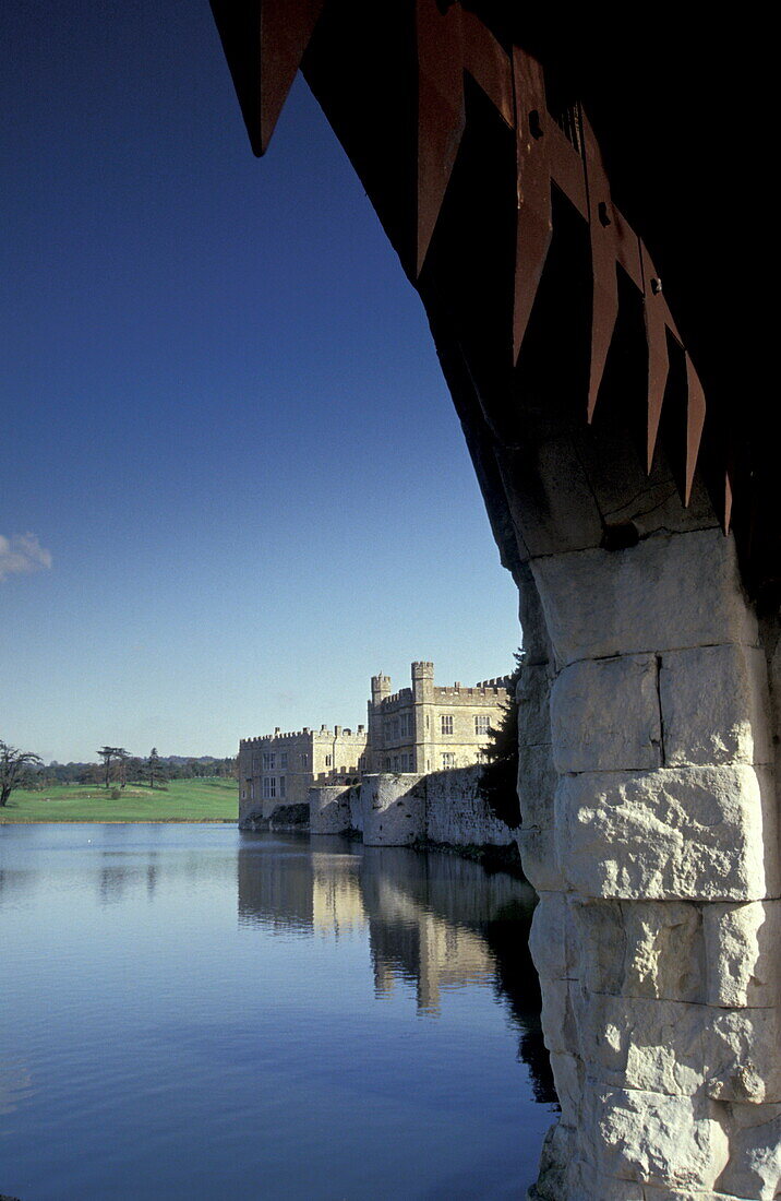 Detail des Wasserschlosses Leeds Castle, Kent, England, Grossbritannien, Europa
