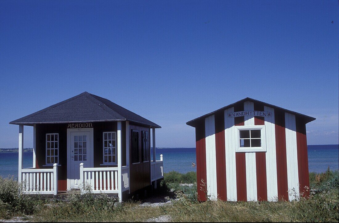 Beach cottages, aroskobing, aro Denmark