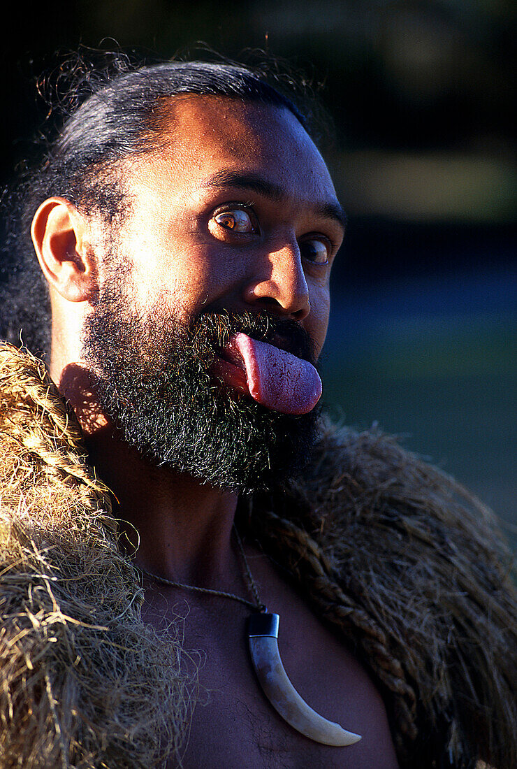 Maori Warrior, Te Whakarewarewa Cultural Area Rotorua, Neuseeland