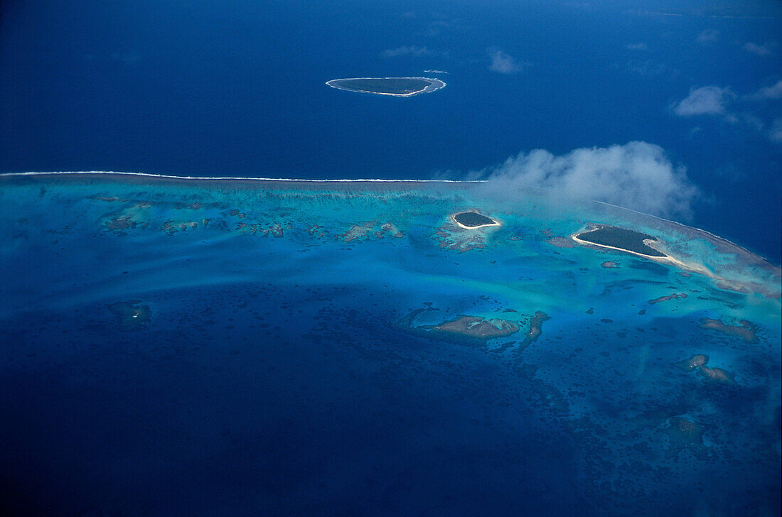 Luftaufnahme, Inseln bei Tongatapu, Tonga Franz. Polynesien