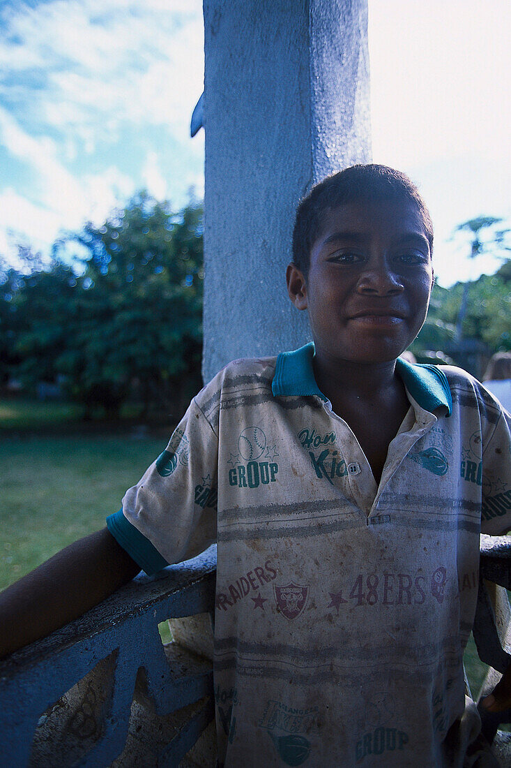 Boy at Navotua Village, Blue Lagoon Cruise Nacula Island, Yasawa, Fiji