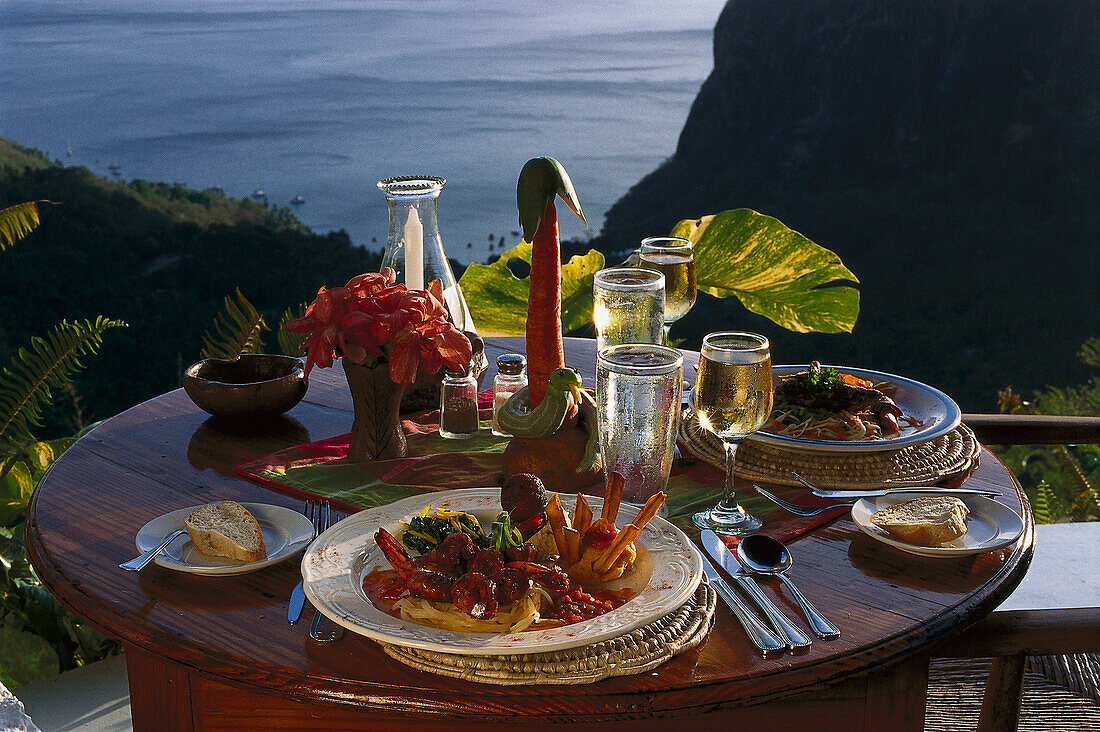 Shrimp Tani, Ladera's Dasheene Restaurant Near Soufriere, St. Lucia