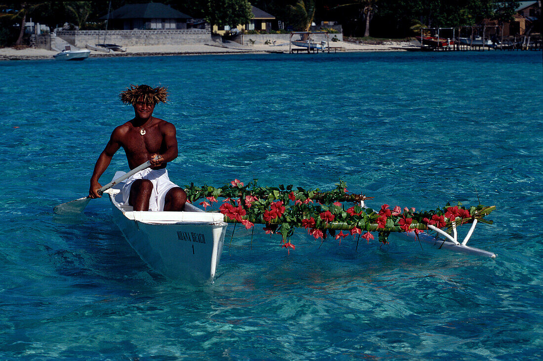 Canoe Paddler, Moana Beachcomber Parkroyal Bora Bora, Franz. Polynesien