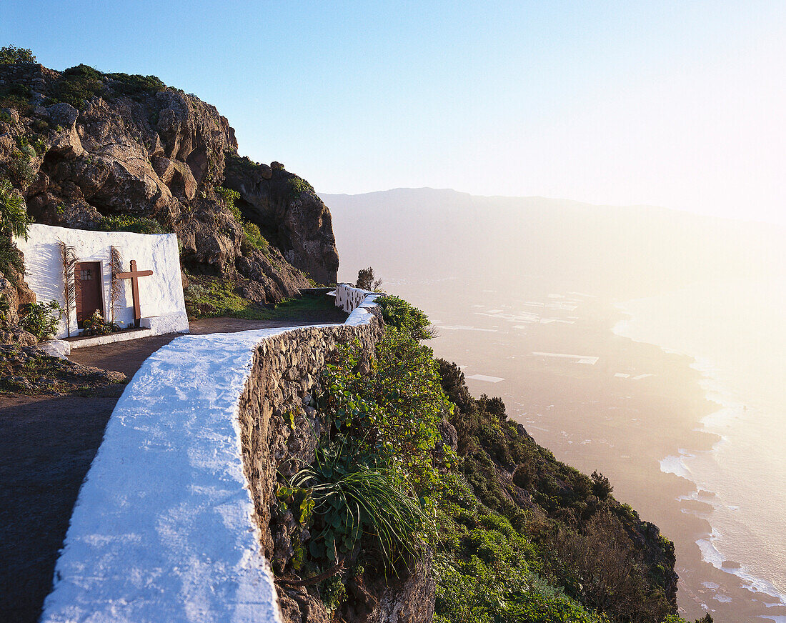 Path leading to the chapel, Ermita Virgin de la Pena, El Golfo, El Hierro, Canary Islands