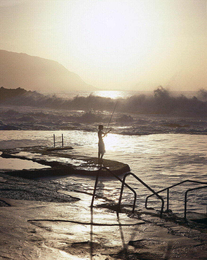 Angler, sea water pool, El Hierro