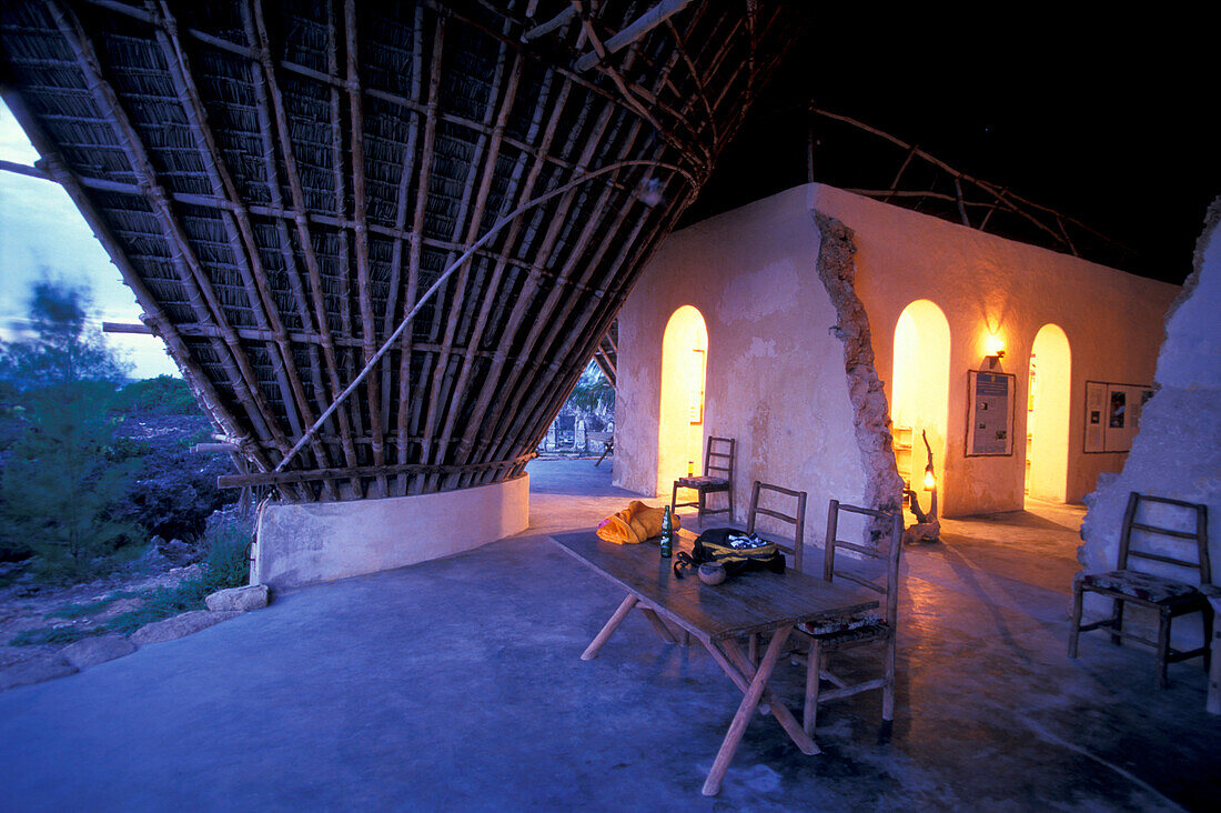 Eco architecture for guests, Nature Reserve, Chumbe Island, Zanzibar, Tanzania