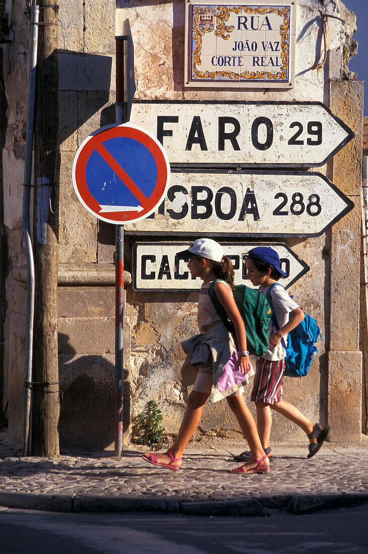Signs, Old Town, Tavira, Algarve, Portugal