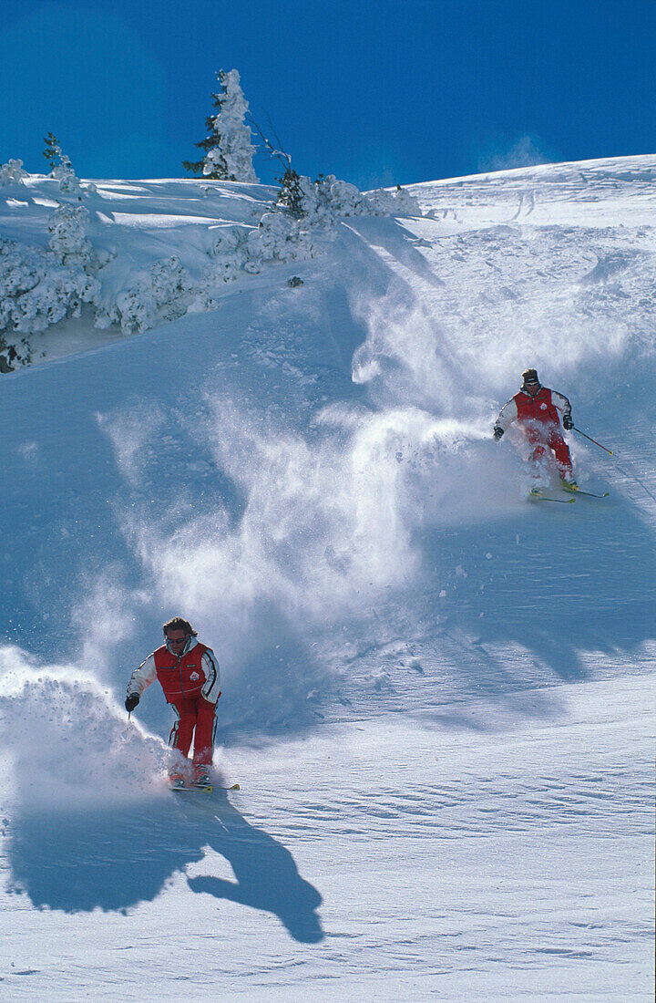 Skifahrer im Tiefschnee